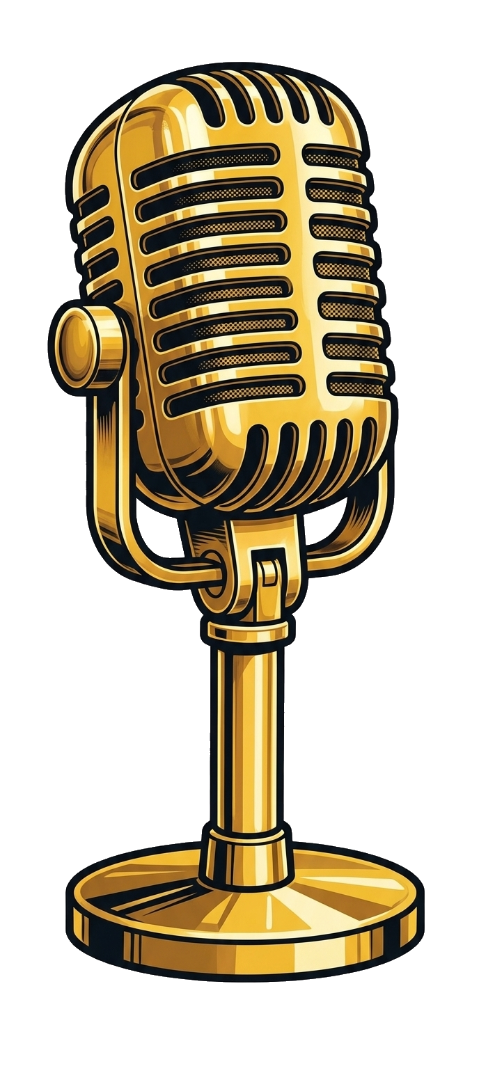 Retro Golden Microphone Stand