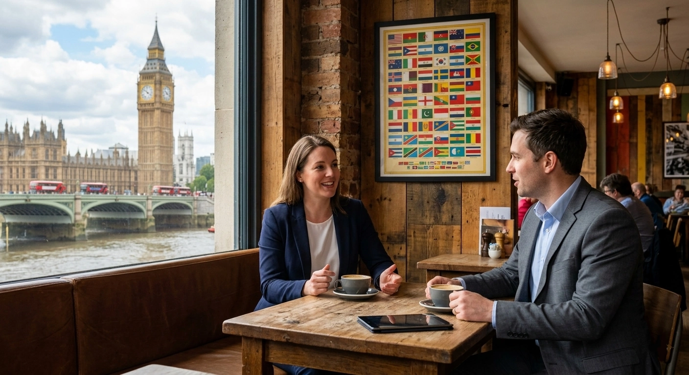 English native speaker conversation session in London